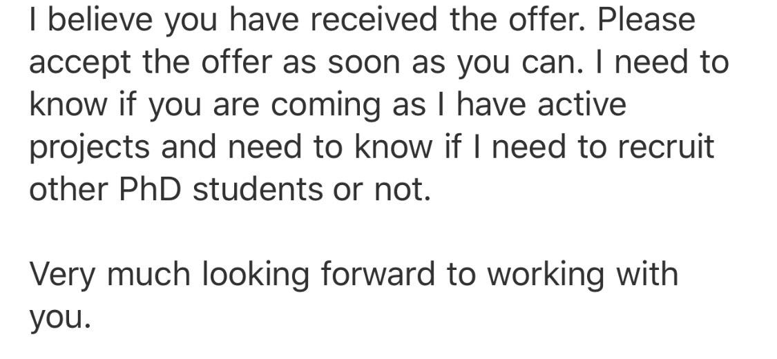 Help How Should I Respond To This Phd Offer Decisions Decisions The Gradcafe Forums